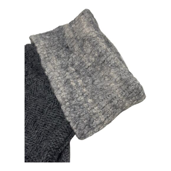 Cocogio Gray Cowl Neck Chunky Knit Poncho Sweater Made In Italy Wool Alpaca OS - Picture 2 of 4